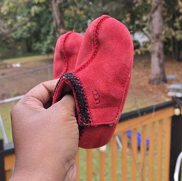 UGG TASMAN RED SUEDE SHEARLING INFANT BOOTS BOOTIES 4/5 - Picture 10 of 10
